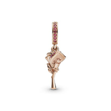 Load image into Gallery viewer, Rose Flower Dangle Charm