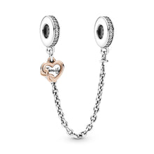 Load image into Gallery viewer, Family Heart Safety Chain Charm