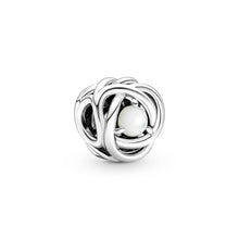 Load image into Gallery viewer, White Mother of Pearl Eternity Circle Charm
