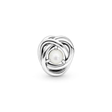 Load image into Gallery viewer, White Mother of Pearl Eternity Circle Charm
