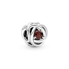 Load image into Gallery viewer, Red Eternity Circle Charm