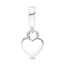 Load image into Gallery viewer, Rose Heart Padlock Dangle Charm