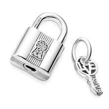 Load image into Gallery viewer, Padlock and Key Dangle Charm