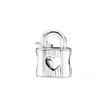 Load image into Gallery viewer, Padlock & Heart Key Charm