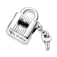 Load image into Gallery viewer, Padlock & Heart Key Charm