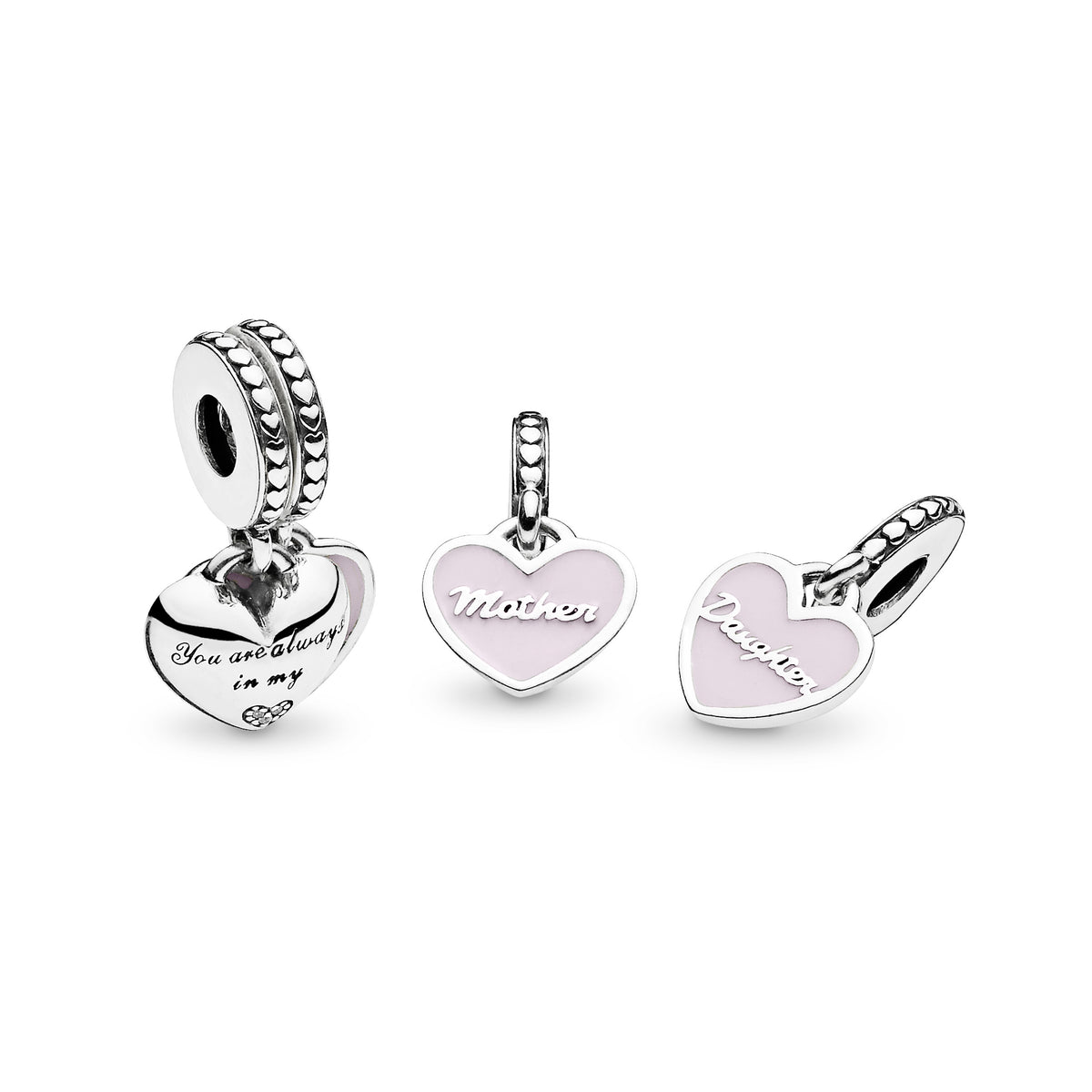 Mother Daughter Hearts Dangle Charm - Main Image