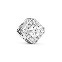 Load image into Gallery viewer, Square Sparkle Halo Charm