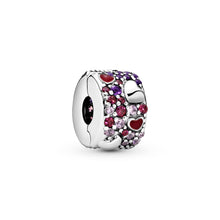 Load image into Gallery viewer, Asymmetrical Hearts Pavé Clip Charm