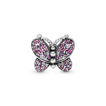 Load image into Gallery viewer, Pink Pavé Butterfly Charm