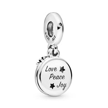 Load image into Gallery viewer, Santa Love Peace Joy Dangle Charm
