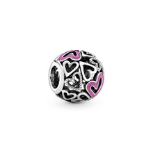 Load image into Gallery viewer, Pink Openwork Freehand Heart Charm