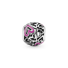 Load image into Gallery viewer, Pink Openwork Freehand Heart Charm