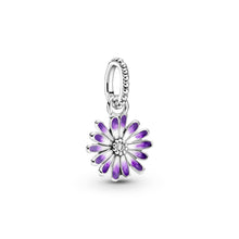 Load image into Gallery viewer, Purple Daisy Dangle Charm