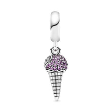 Load image into Gallery viewer, Pavé Ice Cream Cone Dangle Charm