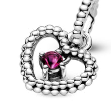 Load image into Gallery viewer, Blazing Red Beaded Heart Dangle Charm