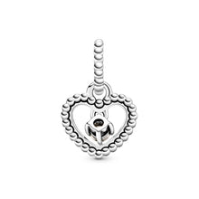 Load image into Gallery viewer, Misty Rose Beaded Heart Dangle Charm