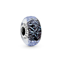 Load image into Gallery viewer, Wavy Dark Blue Murano Glass Ocean Charm