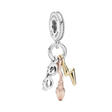 Load image into Gallery viewer, Harry Potter, Glasses, Nimbus 2000 & Lightning Bolt Dangle Charm