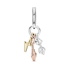 Load image into Gallery viewer, Harry Potter, Glasses, Nimbus 2000 & Lightning Bolt Dangle Charm