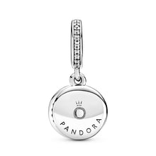 Load image into Gallery viewer, Sparkling Blue Disc Double Dangle Charm