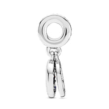 Load image into Gallery viewer, Sparkling Blue Disc Double Dangle Charm