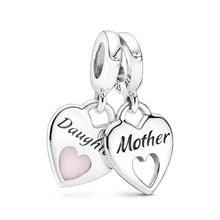 Load image into Gallery viewer, Double Heart Split Dangle Charm