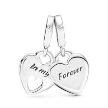 Load image into Gallery viewer, Double Heart Split Dangle Charm