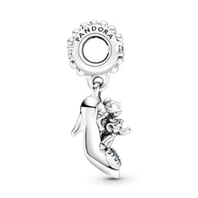 Load image into Gallery viewer, Disney Cinderella Glass Slipper & Mice Dangle Charm