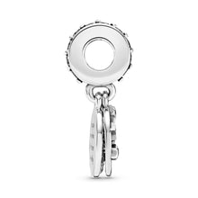 Load image into Gallery viewer, Blue Night Sky Crescent Moon & Stars Dangle Charm