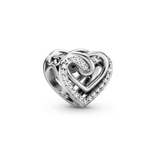 Load image into Gallery viewer, Sparkling Entwined Hearts Charm
