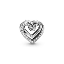 Load image into Gallery viewer, Sparkling Entwined Hearts Charm