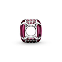 Load image into Gallery viewer, Fuchsia Rose Oval Cabochon Charm