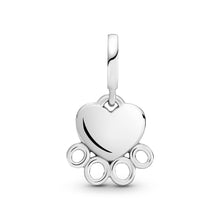 Load image into Gallery viewer, Hearts & Paw Print Dangle Charm