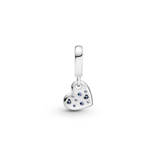 Load image into Gallery viewer, Stellar Blue Pavé Tilted Heart Dangle Charm