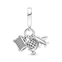 Load image into Gallery viewer, Airplane, Globe & Suitcase Dangle Charm