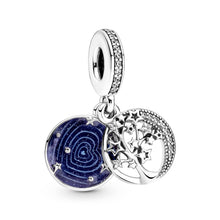 Load image into Gallery viewer, Double Dangle Tree & Galaxy Moon Charm