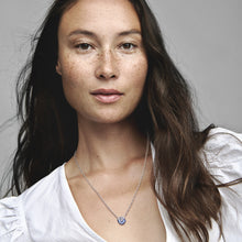 Load image into Gallery viewer, Blue Pansy Flower Pendant Necklace