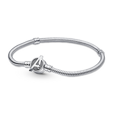 Load image into Gallery viewer, Pandora Moments Marvel The Avengers Logo Clasp Snake Chain Bracelet