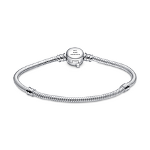 Load image into Gallery viewer, Pandora Moments Marvel The Avengers Logo Clasp Snake Chain Bracelet
