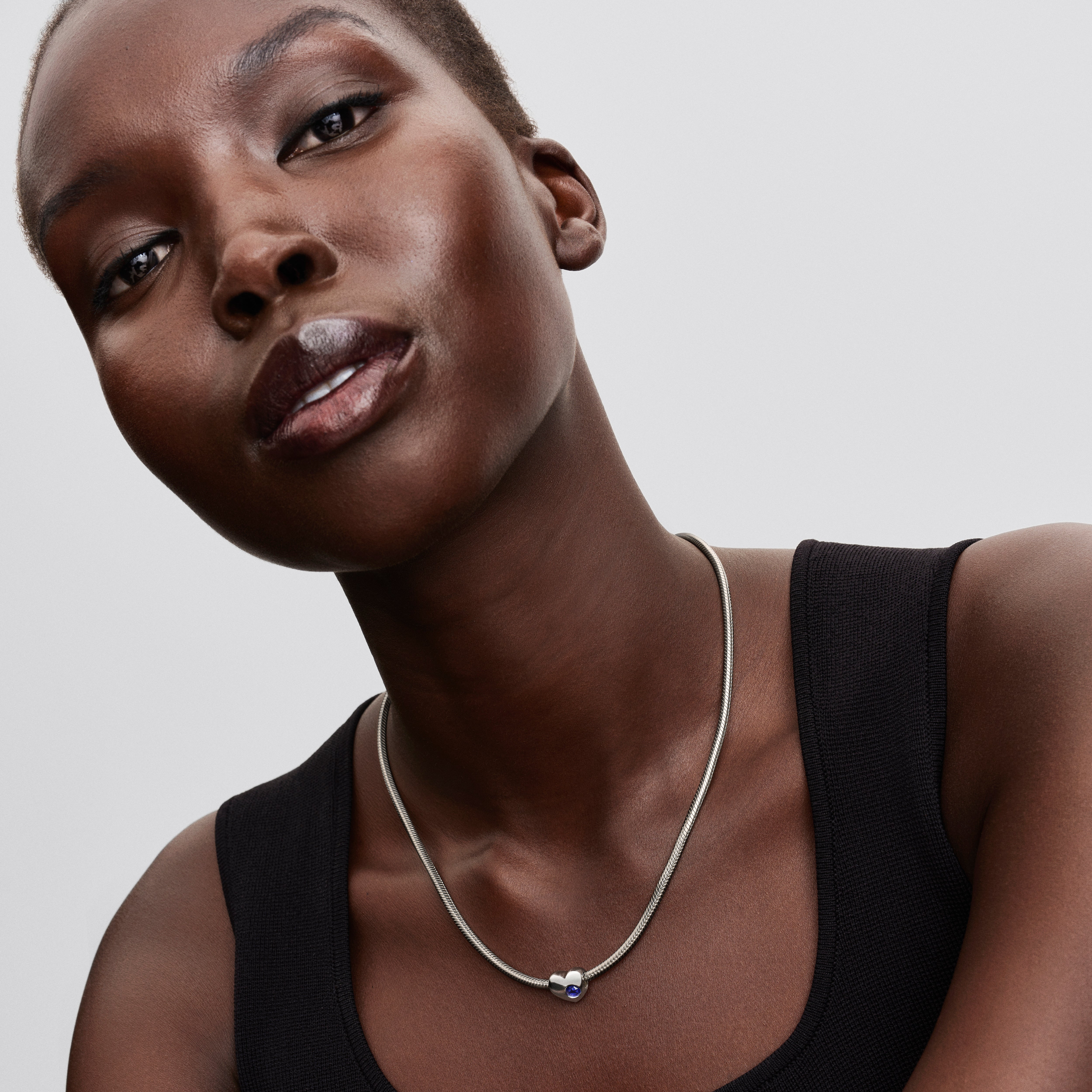 Engravable Blue Stone Heart Charm