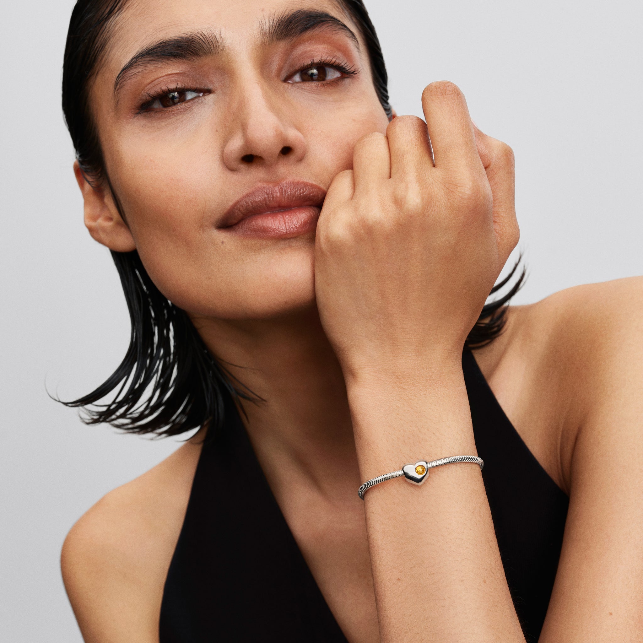 Engravable Honey Stone Heart Charm