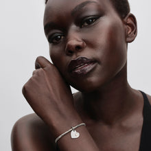 Load image into Gallery viewer, June Engravable Heart White Stone Dangle Charm
