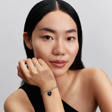 Load image into Gallery viewer, Matte Black Ceramic Heart Padlock Dangle Charm
