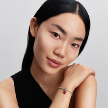 Load image into Gallery viewer, Red Murano Glass Heart Double Dangle Charm
