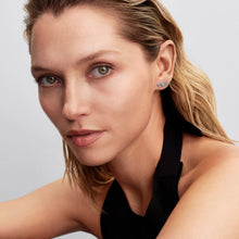 Load image into Gallery viewer, Halo Heart Trilogy Stud Earrings
