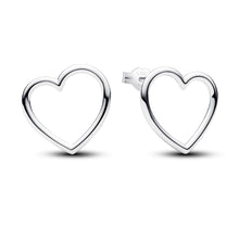 Load image into Gallery viewer, Front-facing Heart Stud Earrings
