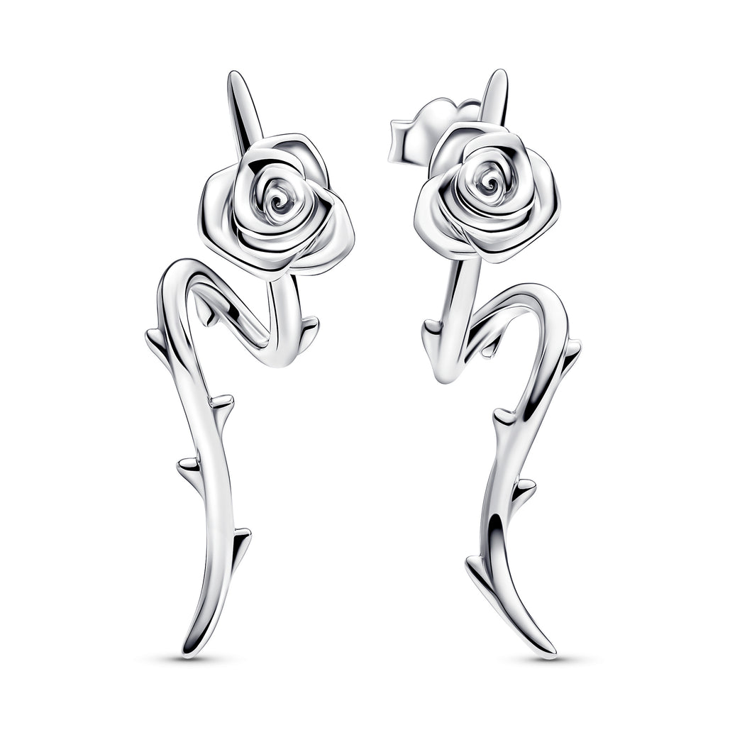 Rose in Bloom Curved Stud Earrings