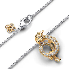 Load image into Gallery viewer, Two-tone Chinese Year of the Dragon Collier Necklace
