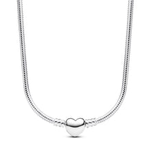 Load image into Gallery viewer, Pandora Moments Heart Clasp Snake Chain Necklace
