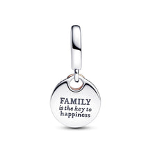 Load image into Gallery viewer, Two-tone Key to Happiness Double Dangle Charm
